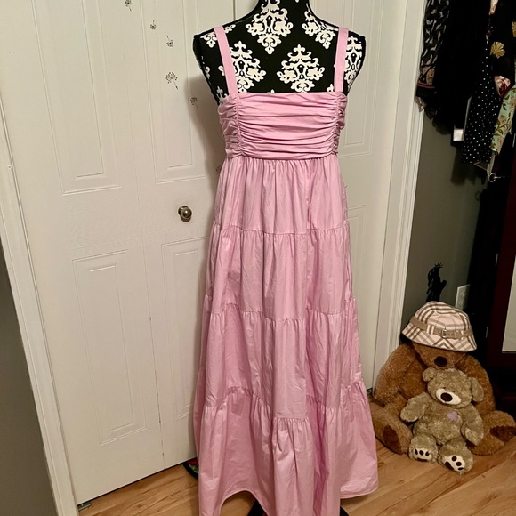 Zara Tiered Poplin Cotton Maxi Dress - Picture 8 of 11